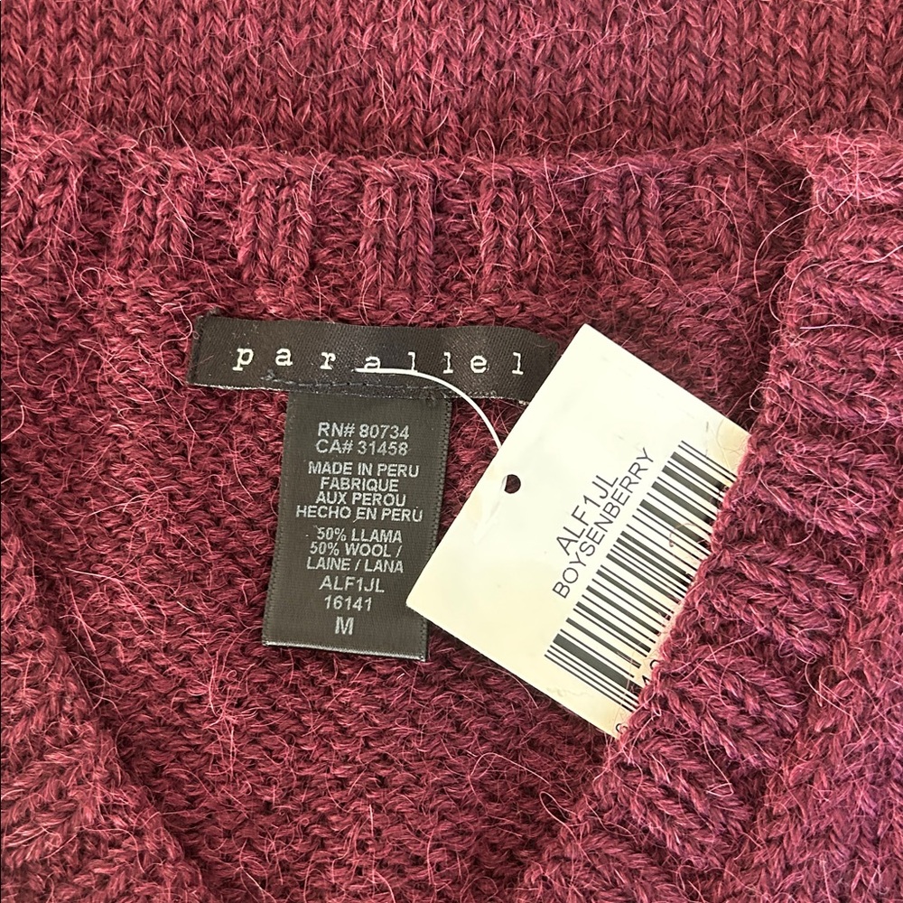 Parallel Elegant Burgundy V-Neck Sweater.